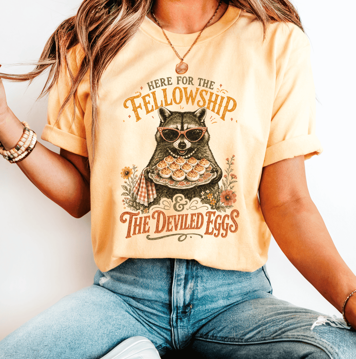 Here for the Fellowship & Deviled Eggs Comfort Colors® Tee