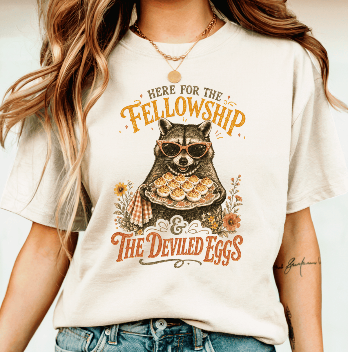 Here for the Fellowship & Deviled Eggs Comfort Colors® Tee