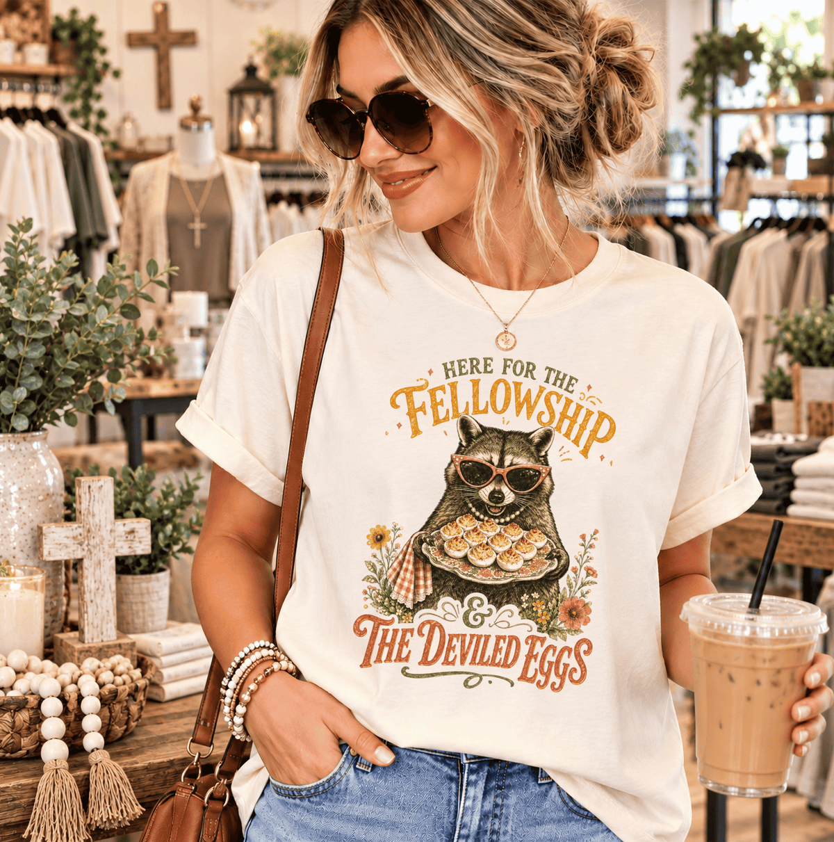 Here for the Fellowship & Deviled Eggs Comfort Colors® Tee