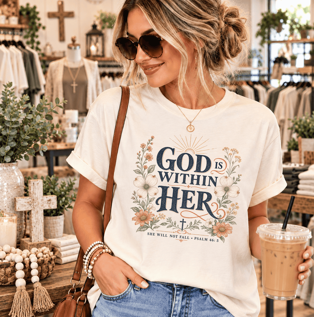 God Is Within Her Comfort Colors® Graphic Tee | Psalm 46:5
