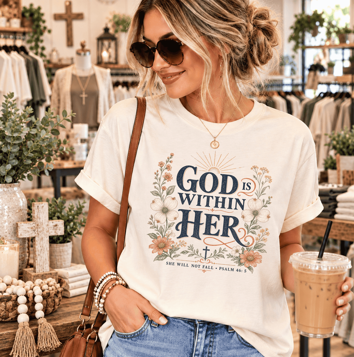 God Is Within Her Comfort Colors® Graphic Tee | Psalm 46:5